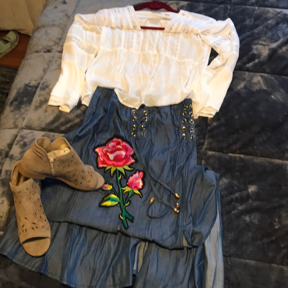 Denim Maxi Skirt